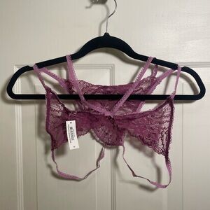 Adore Me Lace Crotchless panties in Light Purple